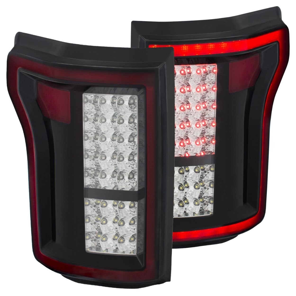 Amazon.com: ANZO USA 311262 Black LED Tail Light Set-Clear Lens